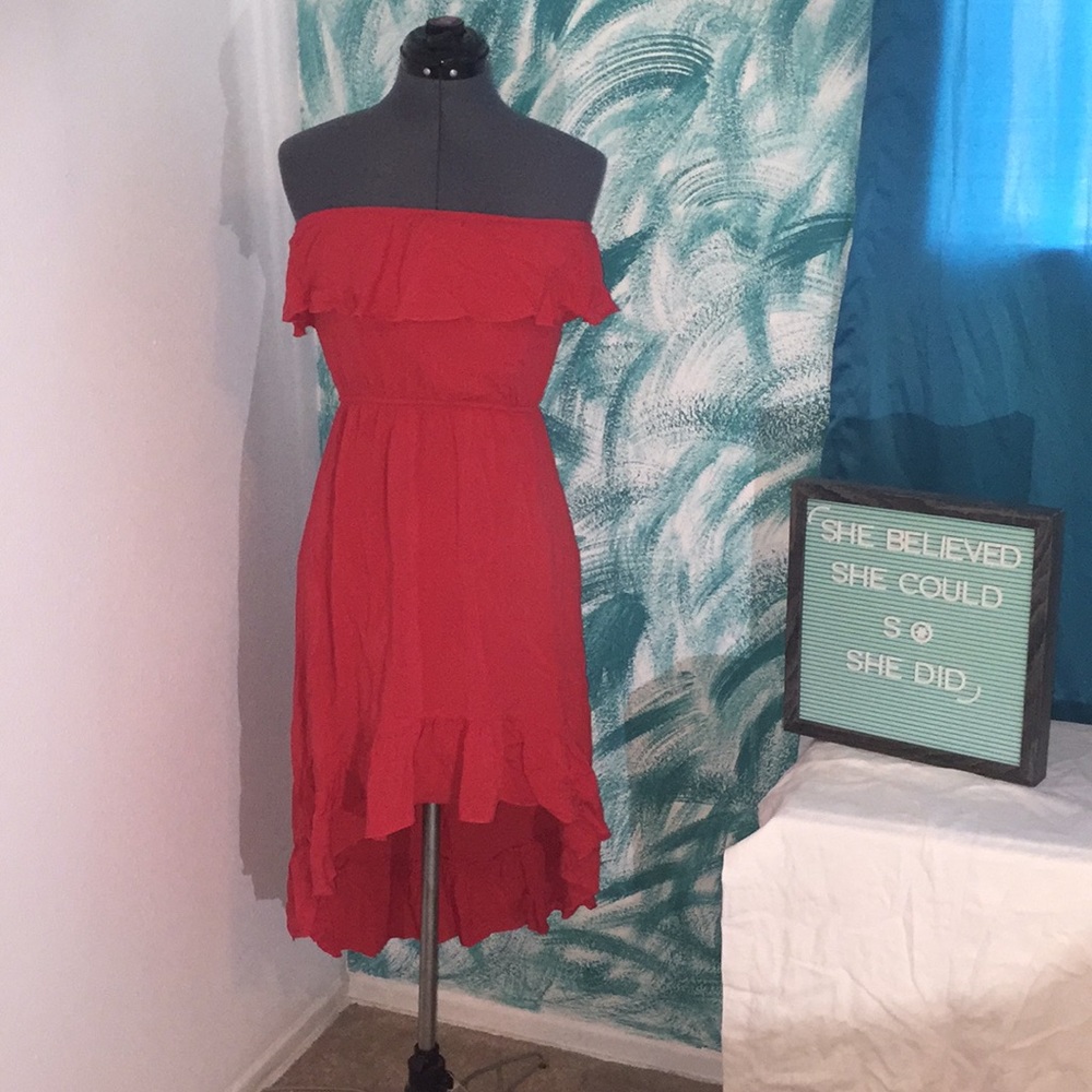 Strapless High Low Dress